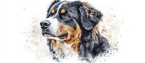 Stunning Watercolor Portrait of a Dog Capturing Loyalty and Beauty