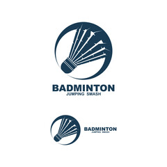 Badminton Logo, Sport Game Vector With Shuttlecock Racket, Sport Branch Design, Template Icon