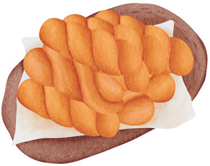 Korean twisted snacks on a plate