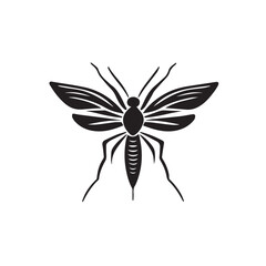 Mosquito in cartoon, doodle style . Image for t-shirt, web, mobile apps and ui. Isolated 2d vector illustration in logo, icon, sketch style, Eps 10, black and white. AI Generative