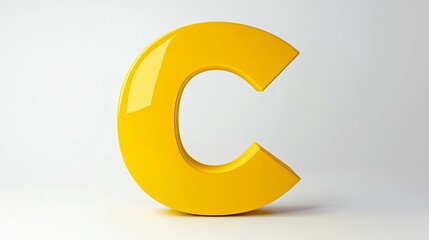 Volumetric letter "C" isolated on a white background.