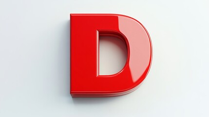 Letter "D" in 3D graphics on a white background.