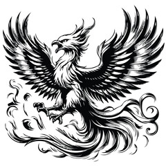 Obraz premium fire eagle illustration