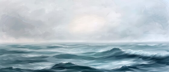 Obraz premium A large body of water with a boat in the foreground and a cloudy sky in the background