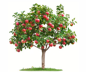 Apple tree isolated on white background