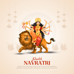 Garba Night Diwali poster for Navratri Dussehra festival of India. vector illustration design of Hindu goddess Maa Durga.