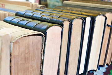 Old books at flea market