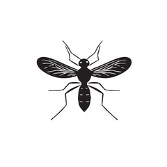 Mosquito in cartoon, doodle style . Image for t-shirt, web, mobile apps and ui. Isolated 2d vector illustration in logo, icon, sketch style, Eps 10, black and white. AI Generative
