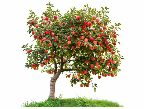 Apple tree isolated on white background