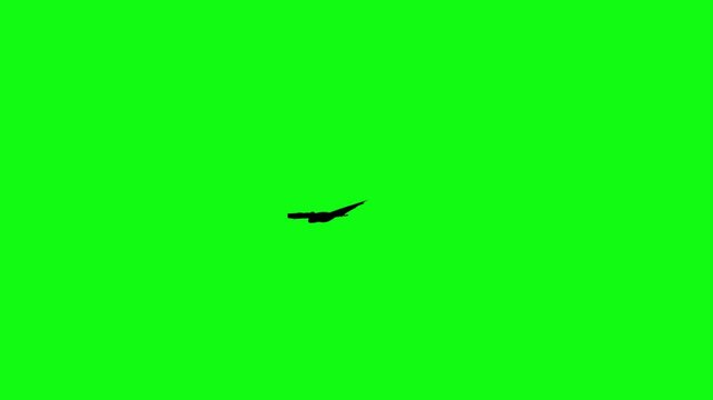 Flitter-mouse Silhouette fly on green screen animation, Halloween element