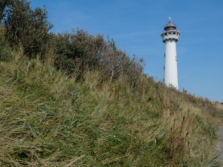 De J.C.J. van Speijk Vuurtoren, Egmond aan Zee, provincie Noord-Holland, Nederland