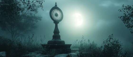 Naklejka premium Moonlit Sundial, Sundial