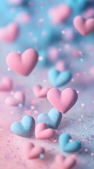 Obraz premium Sweet Hearts and Pastel Colors for Valentine's Day 