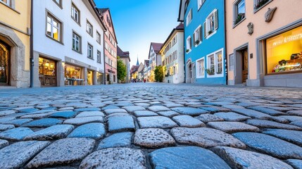 Enchanting Twilight in Rothenburg ob der Tauber: Quaint Historic Townscape with Vibrant Buildings and Cobblestone Streets