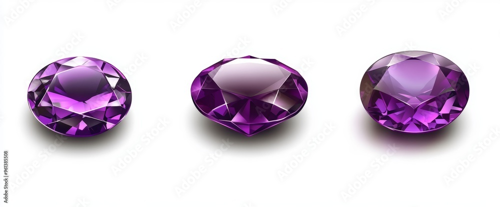 Poster an isolated 3d rendering of a crystal collection element for a design pack