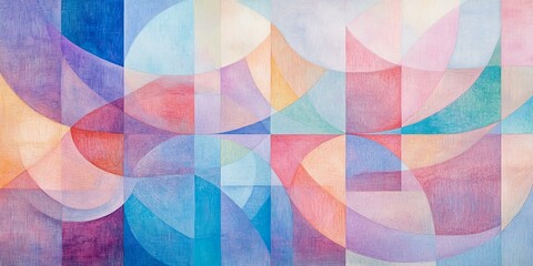 Abstract geometric art with pastel colors.