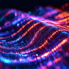 A colorful wave of numbers and letters