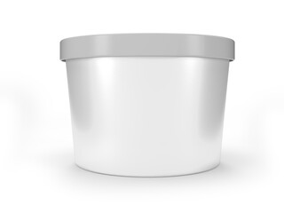 Ice cream buckets realistic blank mockup of food container empty for branding presentation ice cream, food, drink, mayonnaise or yogurt bucket