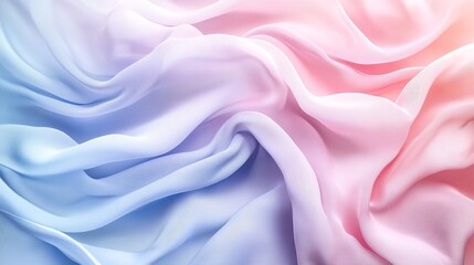Obraz premium A digitally created abstract featuring soft waves blending pink, blue, and white hues in a flowing, dreamy composition