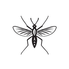 Fototapeta premium Mosquito in cartoon, doodle style . Image for t-shirt, web, mobile apps and ui. Isolated 2d vector illustration in logo, icon, sketch style, Eps 10, black and white. AI Generative