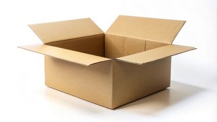 Customize your packaging with a high-quality empty cardboard box featuring a seamless white background, perfect for
