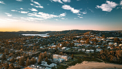 A breathtaking aerial view of Mona Vale Beach in the Northern Beaches of NSW, Sydney, Australia, captured in stunning 4K resolution. 
