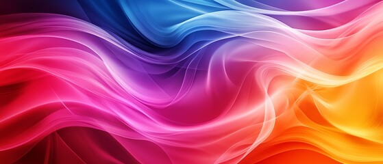 Obraz premium A vibrant wave of colors blending harmoniously, creating an abstract background that evokes energy and creativity.