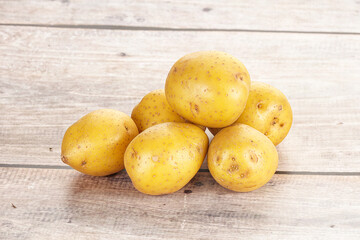 Raw young baby potato heap