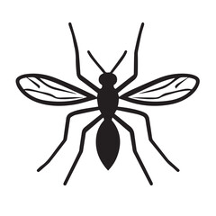 Fototapeta premium Mosquito in cartoon, doodle style . Image for t-shirt, web, mobile apps and ui. Isolated 2d vector illustration in logo, icon, sketch style, Eps 10, black and white. AI Generative