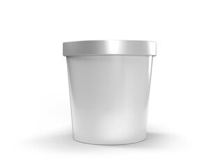 Ice cream buckets realistic blank mockup of food container empty for branding presentation ice cream, food, drink, mayonnaise or yogurt bucket