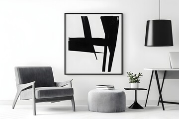 Sleek Minimalist Abstract Wall Art for a Modern Office Interior