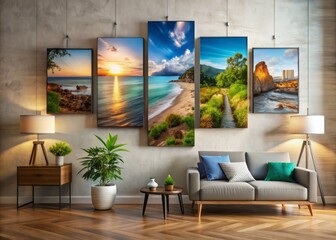 * Easily swap out backgrounds and frames to showcase your unique style with this wall-mounted canvas adaptable for