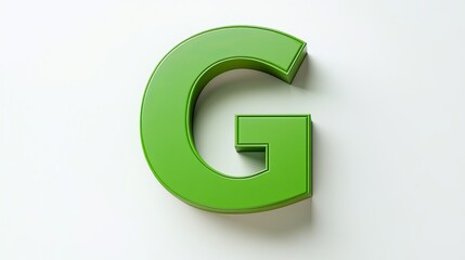 Volumetric letter "G", 3D format, on a white background, alphabet.