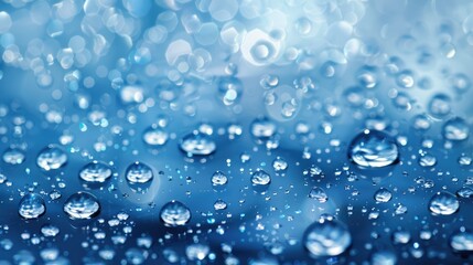 Blue background with abstract water droplets