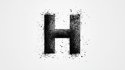 The isolated letter "H", volumetric, white background, a symbol of the alphabet.