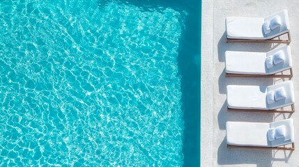 The Role of Symmetry in Poolside Seating Arrangements, Discuss how symmetrical seating or lounge chairs around the pool contribute to the minimalist aesthetic.