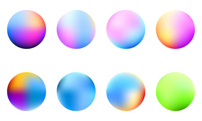 3d colorful gradient sphere shapes vector collection