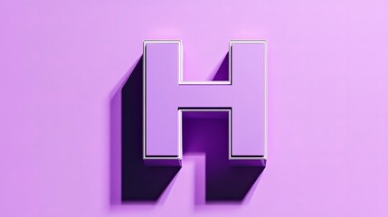 Isolated 3D letter "H", white background, element of the alphabet.