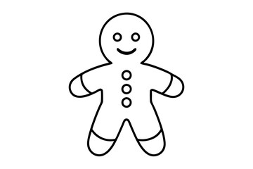 Gingerbread man. Christmas icon. Vector. Holiday winter symbols isolated on white background in flat design. Cartoon colorful illustration.