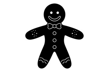 Gingerbread man. Christmas icon. Vector. Holiday winter symbols isolated on white background in flat design. Cartoon colorful illustration.