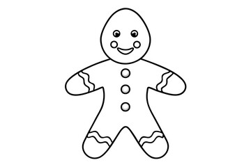 Gingerbread man. Christmas icon. Vector. Holiday winter symbols isolated on white background in flat design. Cartoon colorful illustration.