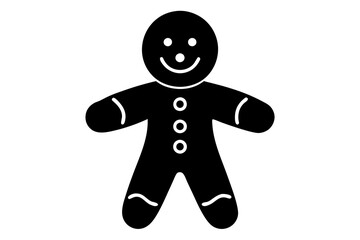 Gingerbread man. Christmas icon. Vector. Holiday winter symbols isolated on white background in flat design. Cartoon colorful illustration.