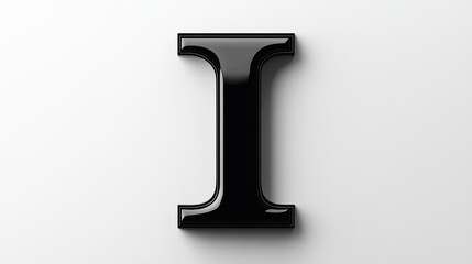 Isolated letter "I", volumetric, white background, element of the alphabet.