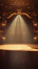 Fototapeta premium A bright light shining on an empty stage