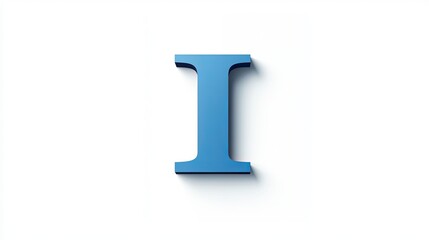 Free-standing 3D letter "I" on a white background, a symbol of the alphabet