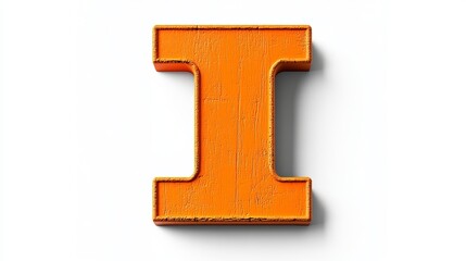 3D letter "I" on a white background, an isolated part of the alphabet.