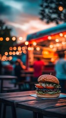 A pretty sunset view from a cozy outdoor cafe