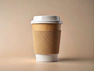 Elevate Your Brand with a Customizable Cardboard Coffee Cup Mockup. Adjust colors, background, and more to fit your