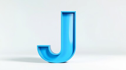 3D letter "J" on a white background, an isolated part of the alphabet.