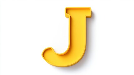 3D letter "J", separately on a white background, a symbol of the alphabet.
